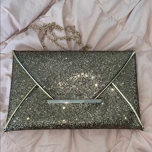 Gold envelope clutch
